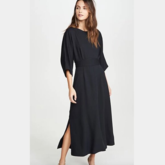 Rachel Comey Dresses & Skirts - Rachel Comey Lyss Navy Blue Midi Dress Slit 🇺🇸 Made in New York Made in USA